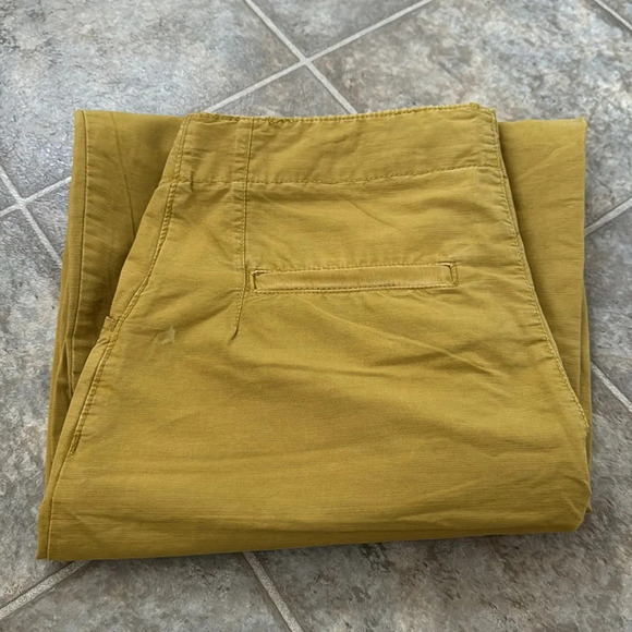 Anthropologie Pilcro Porto Wide Leg Crop Pants Chartruese size 28 Yellow Tan - Picture 14 of 14